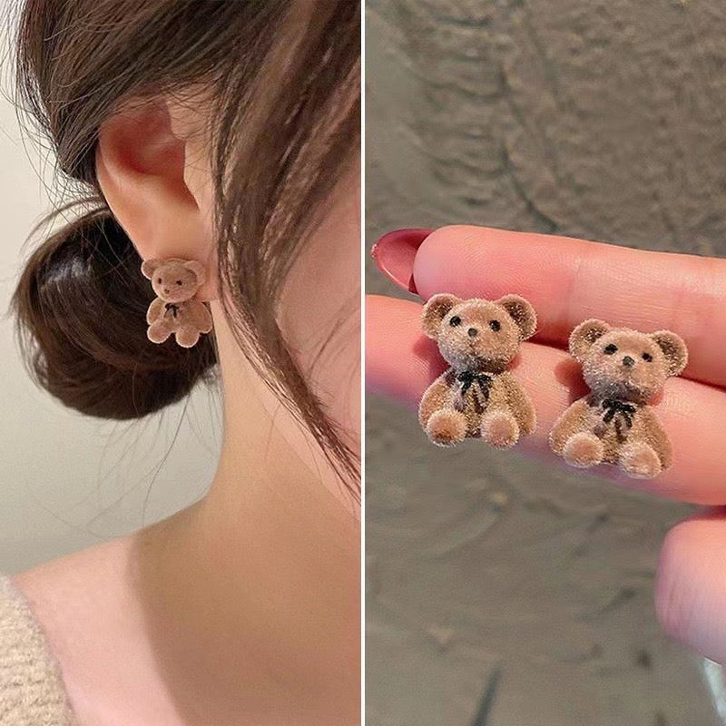 Plush Bear Stud Earings